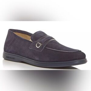 New Men's Ferragamo Suede Loafers - Navy size 10.5